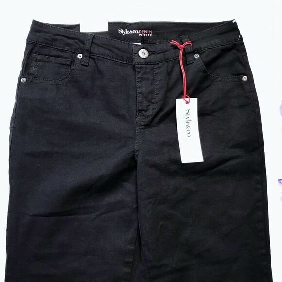 Style & Co Denim NWOT Black Capri for Women 6P - Picture 3 of 10